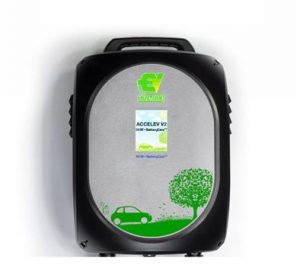 Accelev EV Solution laddbox laddstation nissan leaf Jaguar I-Pace Range Rover ladda elbilen laddkabel